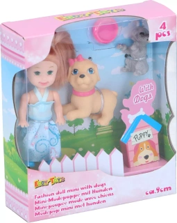 Lalka z pieskiem dla dziewczynki EDDY TOYS 4el