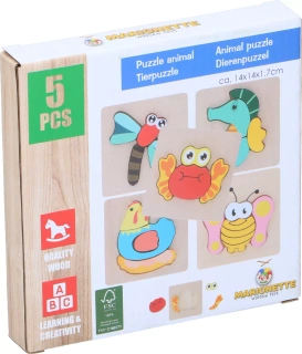 Puzzle drewniane edukacyjne układanka MARIONETTE 5el