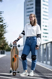 Deskorolka longboard drewniana ABEC-7 NIJDAM 91cm