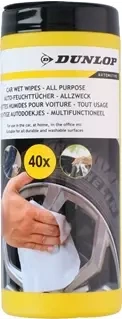 Chusteczki nawilżane uniwersalne do auta DUNLOP x40