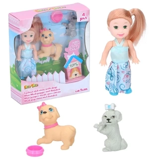 Lalka z pieskiem dla dziewczynki EDDY TOYS 4el