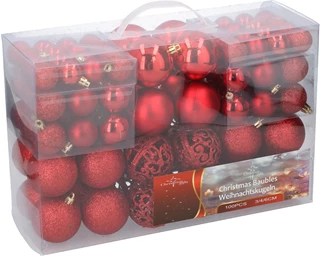 Bombki choinkowe czerwone CHRISTMAS GIFTS 3/4/6cm x100