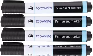 Markery permanentne czarne TOPWRITE x4
