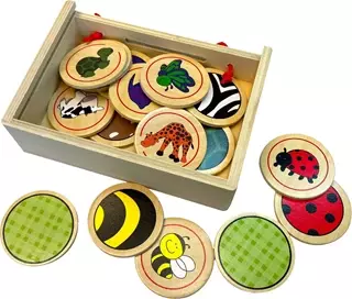 Memory gra dla dzieci edukacyjna drewniana MARIONETTE