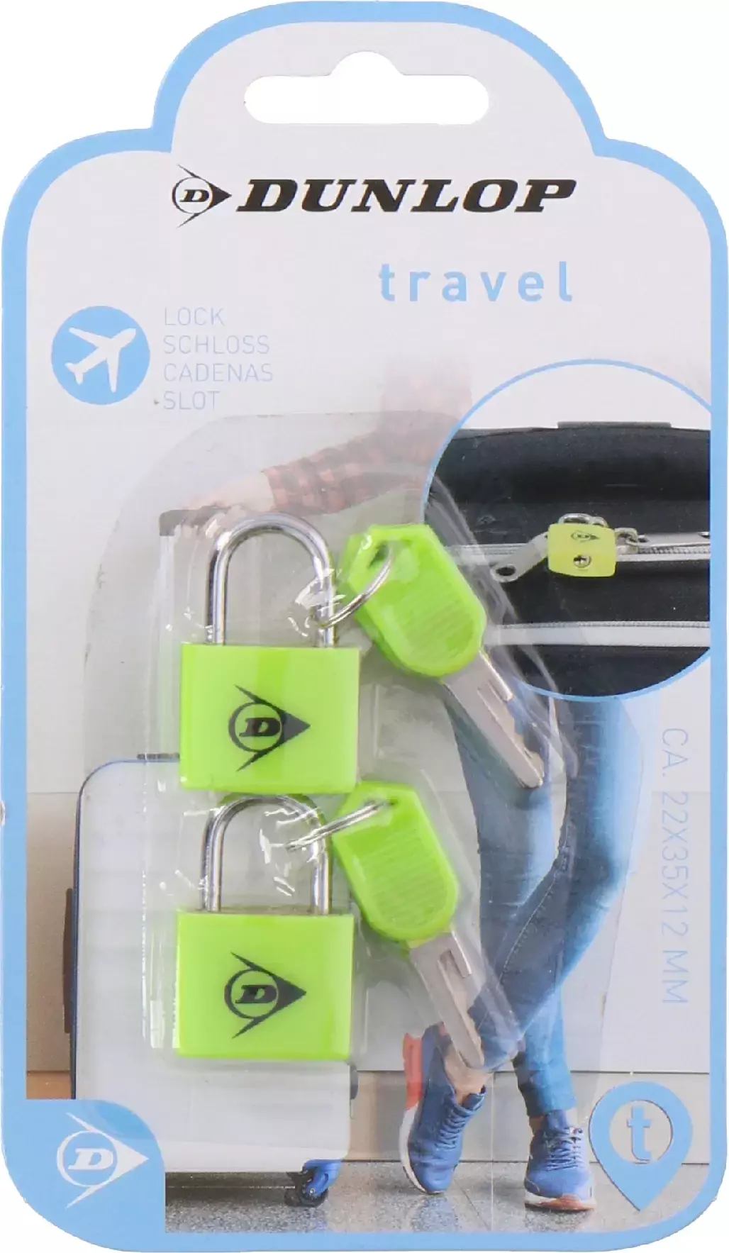 Mini kłódki bagażowe na klucz do walizki DUNLOP x2