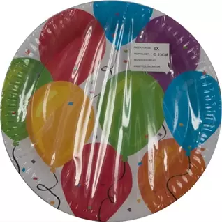 Talerzyki urodzinowe papierowe Balony PARTY 23cm x6