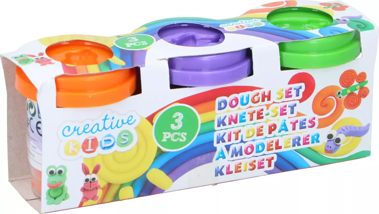 Ciastolina masa plastyczna zestaw CREATIVE KIDS 55g x3