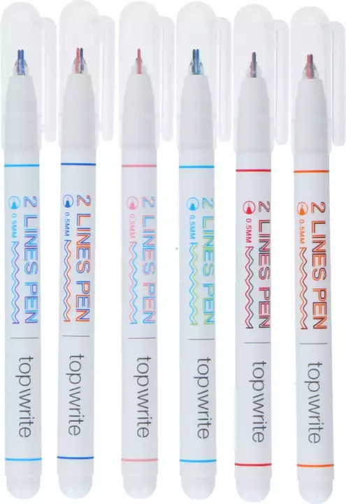 Długopis z podwójną linią 6 kolorów TOPWRITE 6el