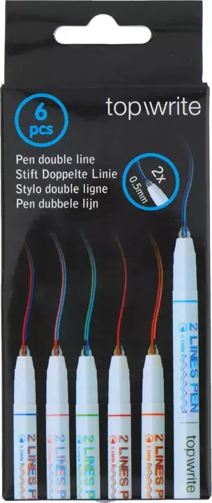 Długopis z podwójną linią 6 kolorów TOPWRITE 6el