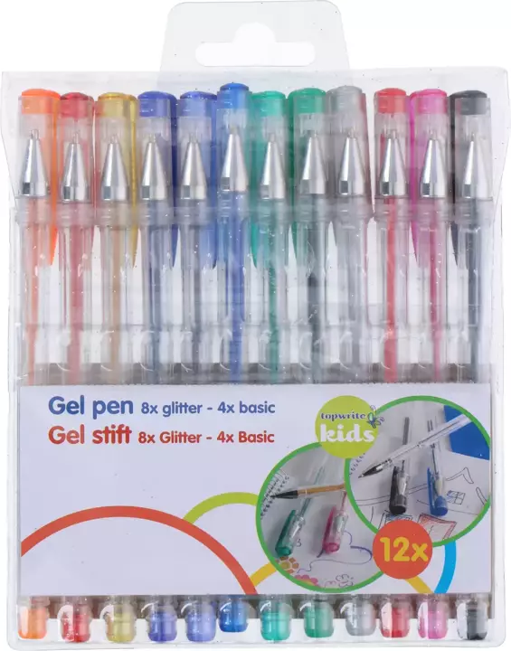 Długopisy żelowe kolorowe zestaw TOPWRITE x12