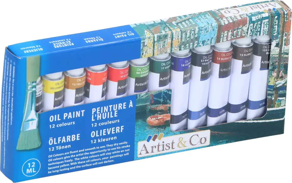 Farby olejne artystyczne zestaw ARTIST&CO 12ml 12el