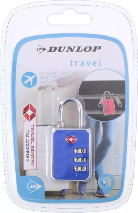 Kłódka do walizki bagażu na szyfr TSA DUNLOP 6,3x3,1x1,4