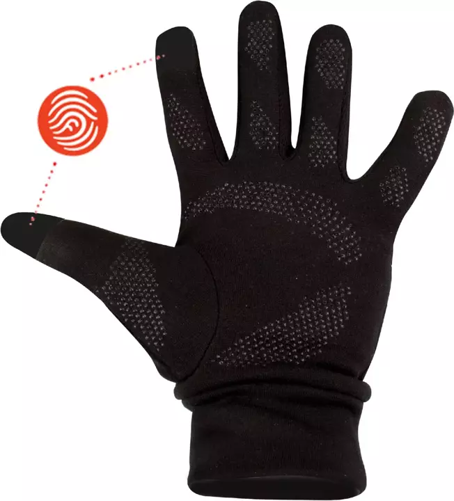Rękawiczki termoaktywne do biegania ekranów dotykowych AVENTO Black