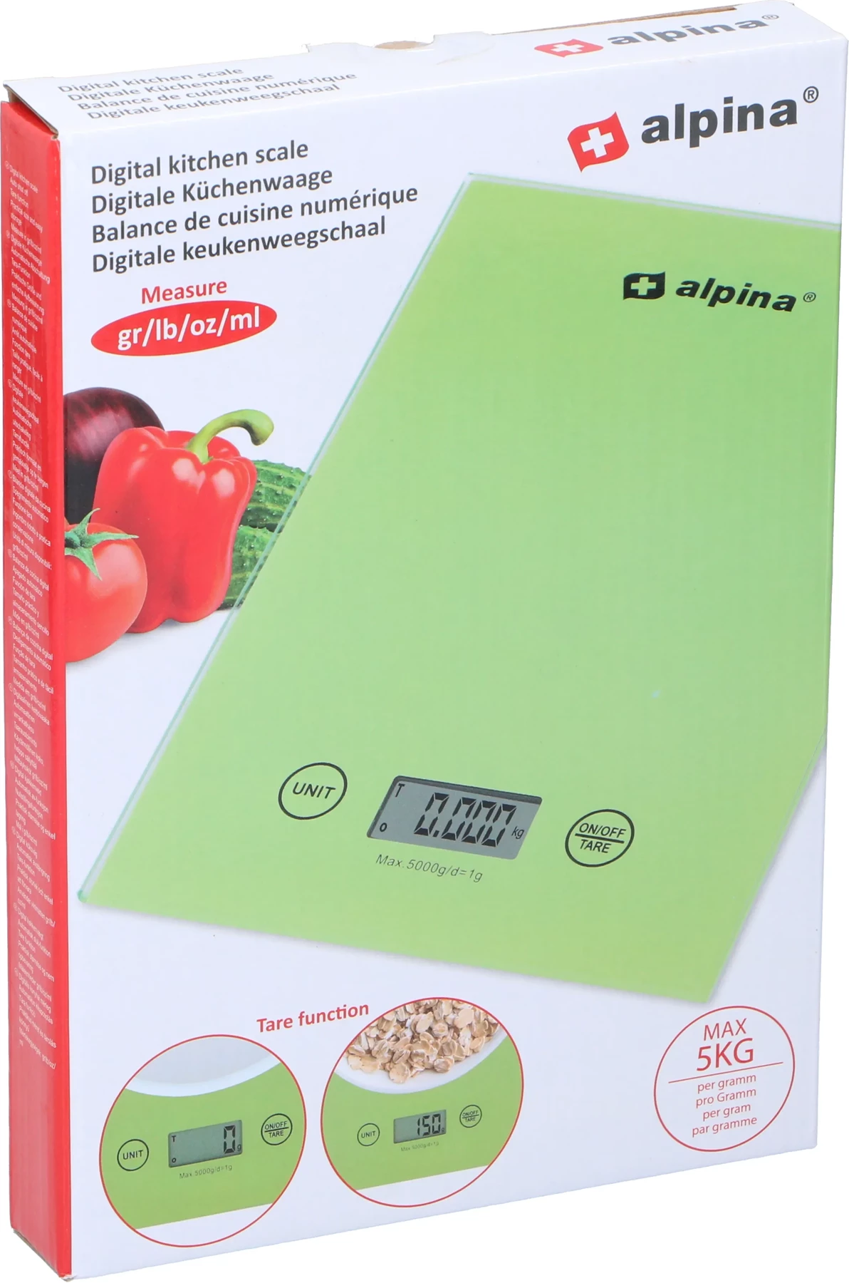 Waga kuchenna elektroniczna precyzyjna ALPINA 1g/5kg