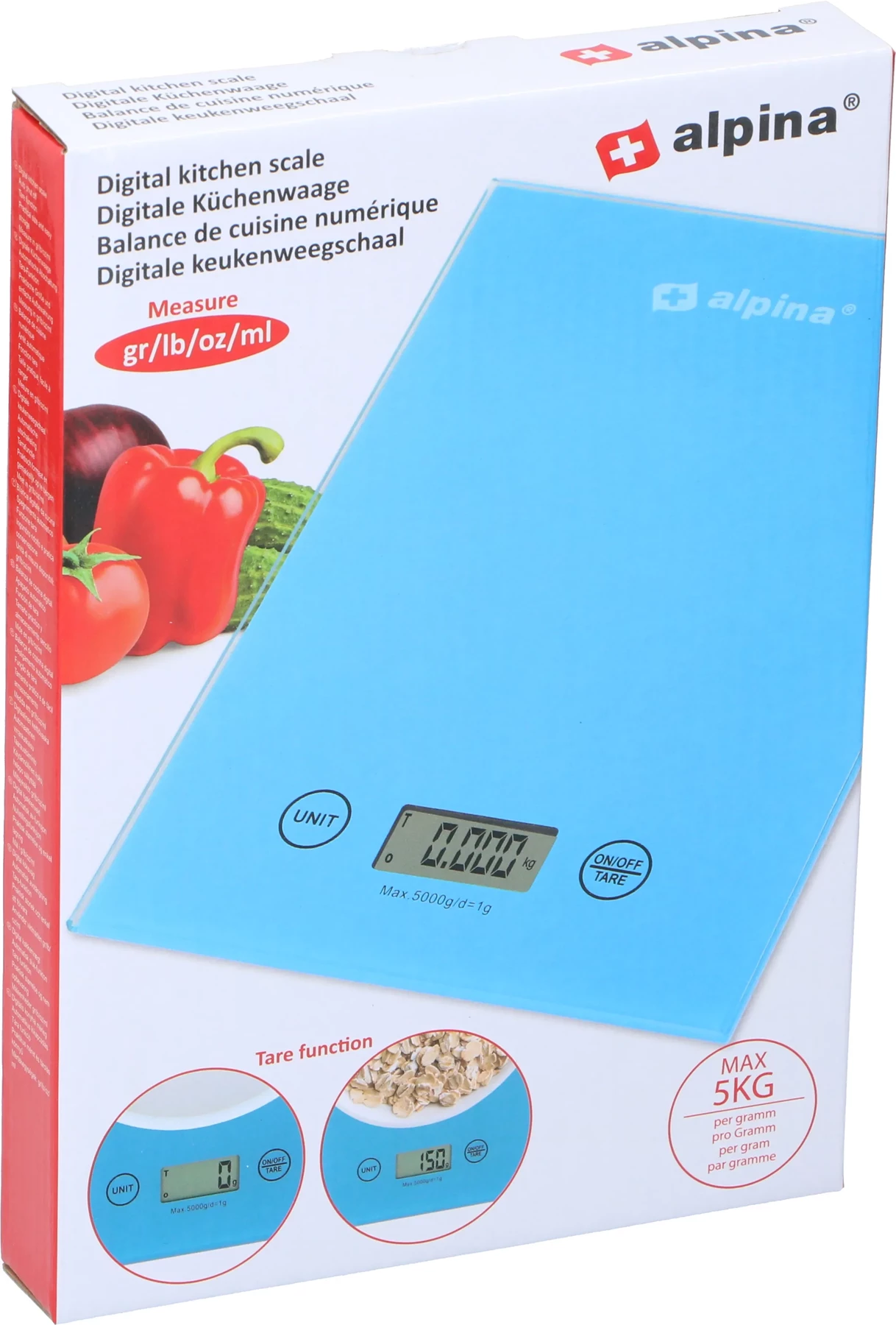 Waga kuchenna elektroniczna precyzyjna ALPINA 1g/5kg