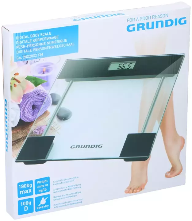 Waga łazienkowa szklana GRUNDIG 28cm 180kg