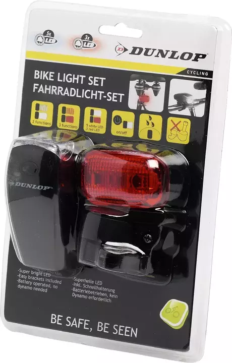 Zestaw lampki rowerowe LED przód tył DUNLOP