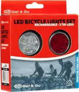 Lampki rowerowe USB LED GET&GO Tri-Led 45lm